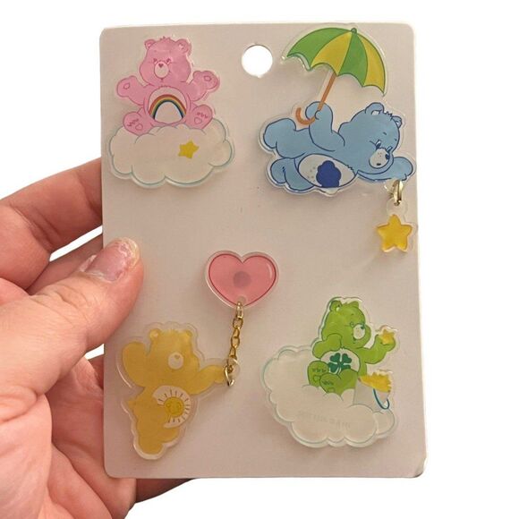 Set of 4 Care Bears Aryclic Pin Set - Picture 2 of 5